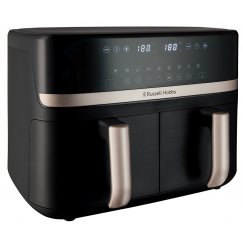 Russell Hobbs SatisFry Dual Basket Heißluftfritteuse Dubults 9 L Atsevišķs 2800 W Karstā gaisa fritētājs Melns