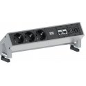 Bachmann 3x Schuko 2x CAT6 1x HDMI, 1x USB3.0 power extension 1.5 m 3 AC outlet(s) Black, Stainless 