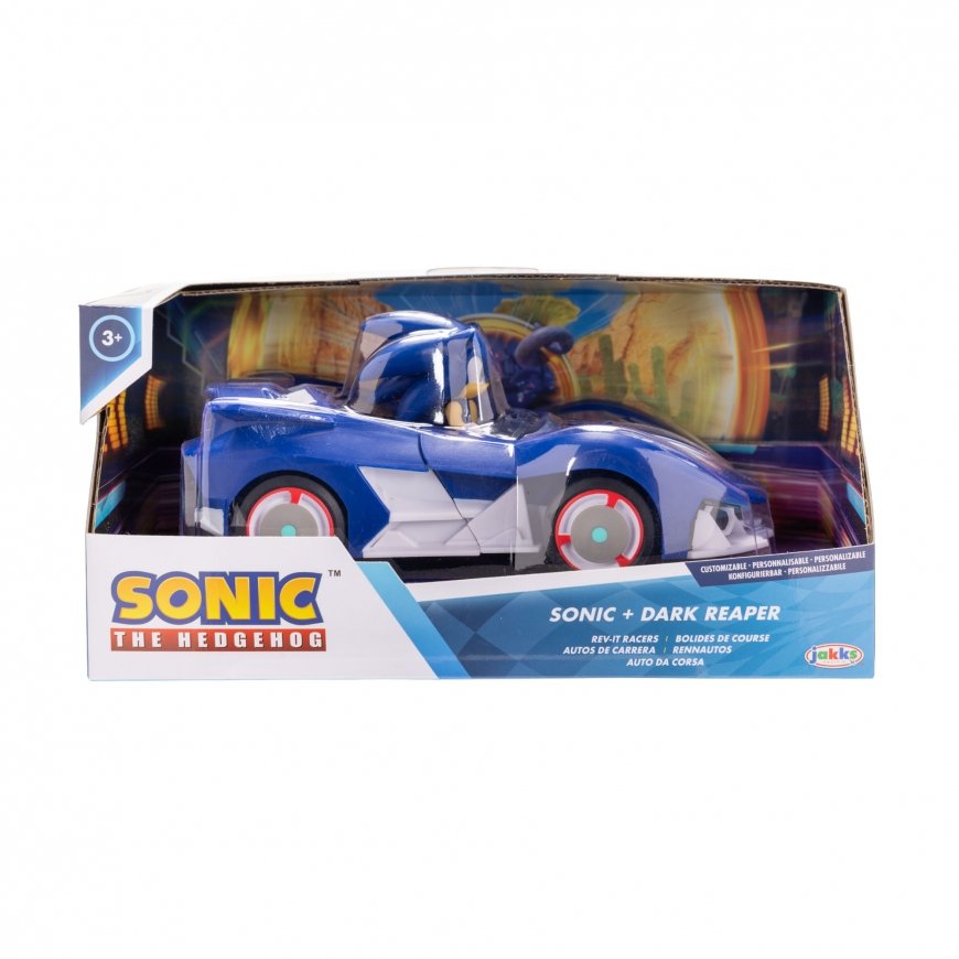 SONIC Hahmo ja pull-back-auto, 6,5 cm