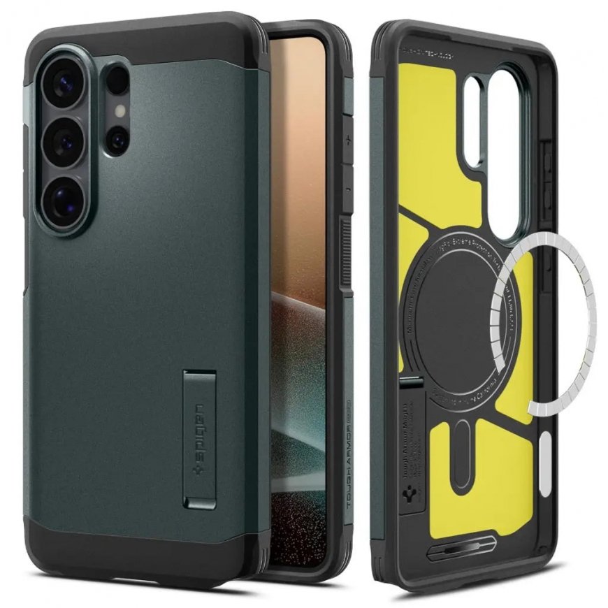 Spigen Tough Armor (Magfit) mobilo telefonu apvalks 17,5 cm (6.9") Aploksne Tumši zaļs
