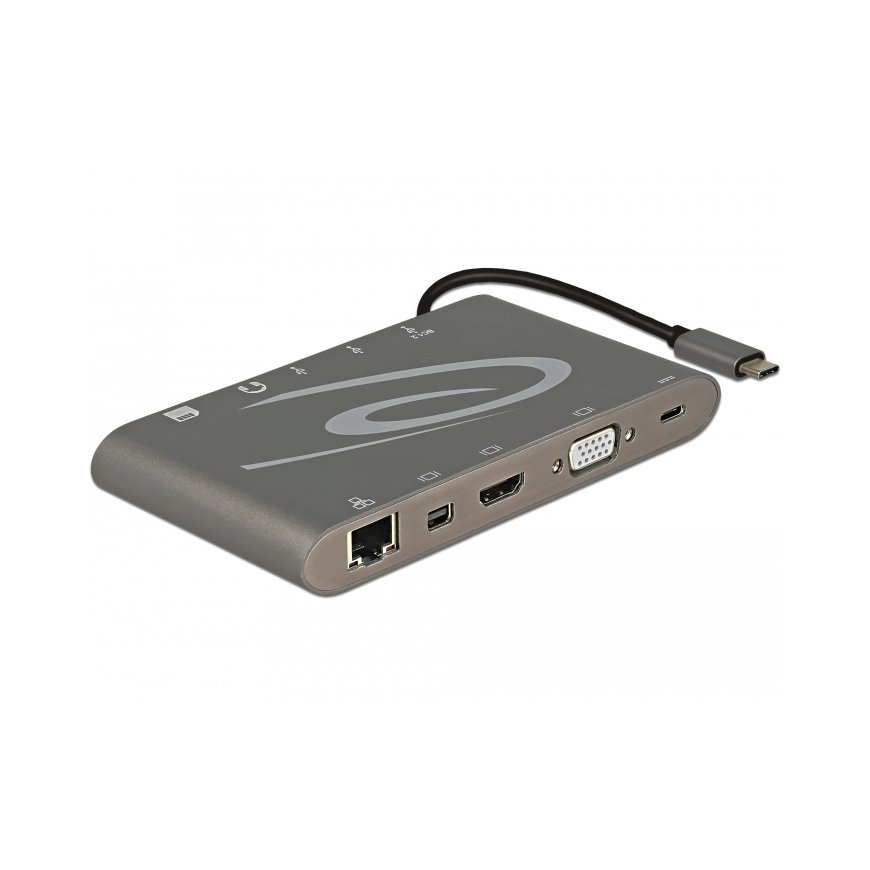 DeLOCK 87297 sülearvuti dokk ja pordireplikaator USB 3.2 Gen 2 (3.1 Gen 2) Type-C Hall