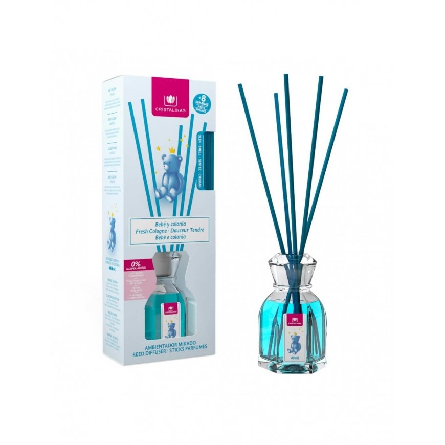 Cristalinas Reed Diffuser 40ml Fresh Cologne kvapų difuzorius Kvepalų buteliukas Permatomas