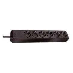 Brennenstuhl Eco-Line musta 6 AC-pistorasia(a) 1,5 m