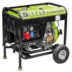 Zipper ZI-STE6700DH degvielas ģnerators 5700 W 12,5 L Dīzelis Melns, Gaiši zaļš
