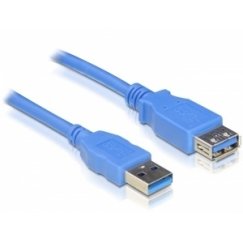DeLOCK USB 3.0-A M/F - 1m USB-kaapeli USB A Sininen