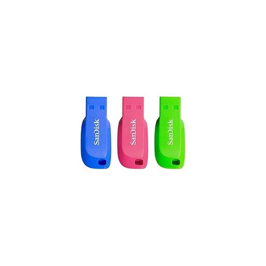 SanDisk Cruzer Blade 16GB USB atmintukas USB A tipo 2.0 Mėlyna, Žalia, Rožinė