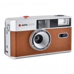 AgfaPhoto 603002 juostinis fotoaparatas Kompaktiška juostinė filmavimo kamera 35 mm Ruda, Sidabras