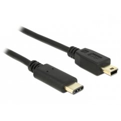 DeLOCK 2m, USB2.0-C/USB2.0 Mini-B USB-kaapeli Mini-USB B USB C musta