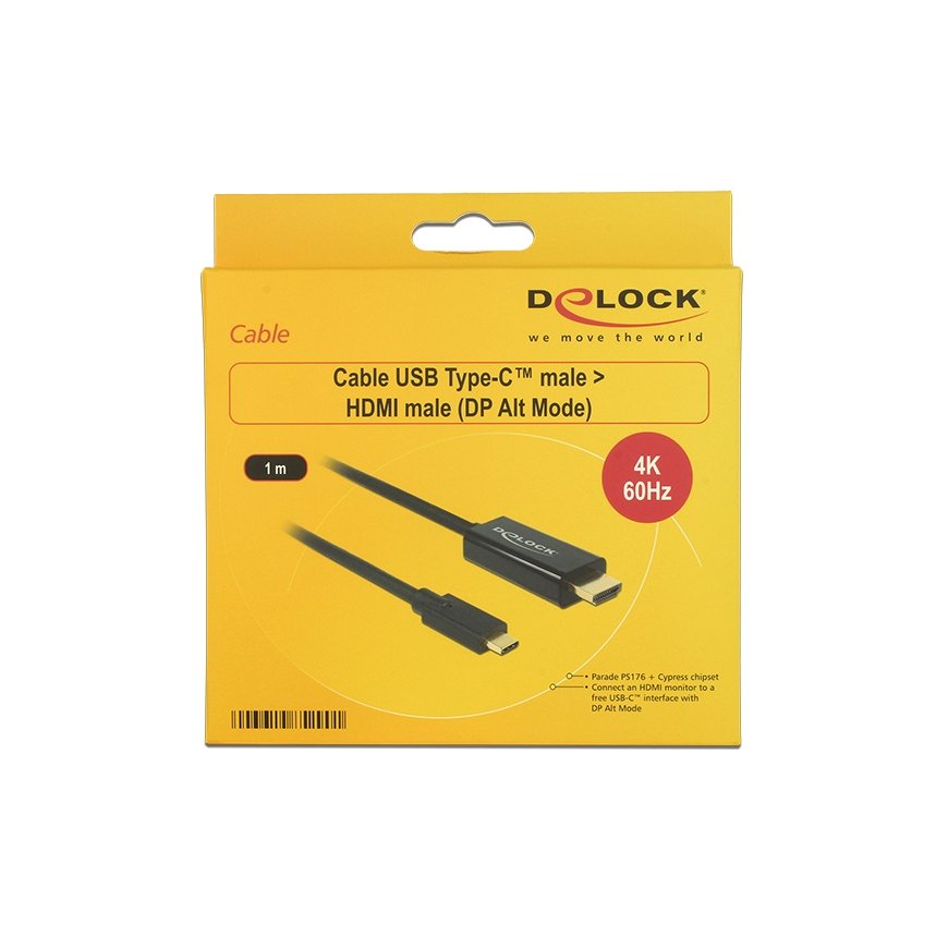 DeLOCK 85290 video cable adapter 1 m USB Type-C HDMI Black – 2