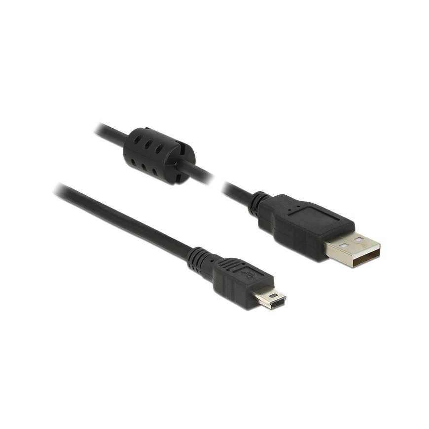 DeLOCK 1.5m, USB 2.0-A/USB 2.0 Mini-B USB cable USB A Mini-USB B Black