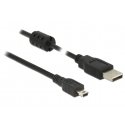 DeLOCK 1.5m, USB 2.0-A/USB 2.0 Mini-B USB cable USB A Mini-USB B Black DeLOCK 1.5m, USB 2.0-A/USB 2.0 Mini-B USB cable USB A Mini-USB B Black