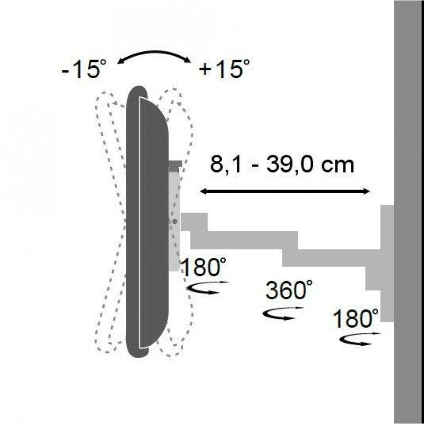 Techly ICA-LCD 104 televizoriaus laikiklis 76,2 cm (30") Sidabras – 4