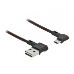 DeLOCK USB2 Kabel A-MicroB gewinkelt, 2m USB kabelis USB 2.0 USB A Micro-USB B Melns