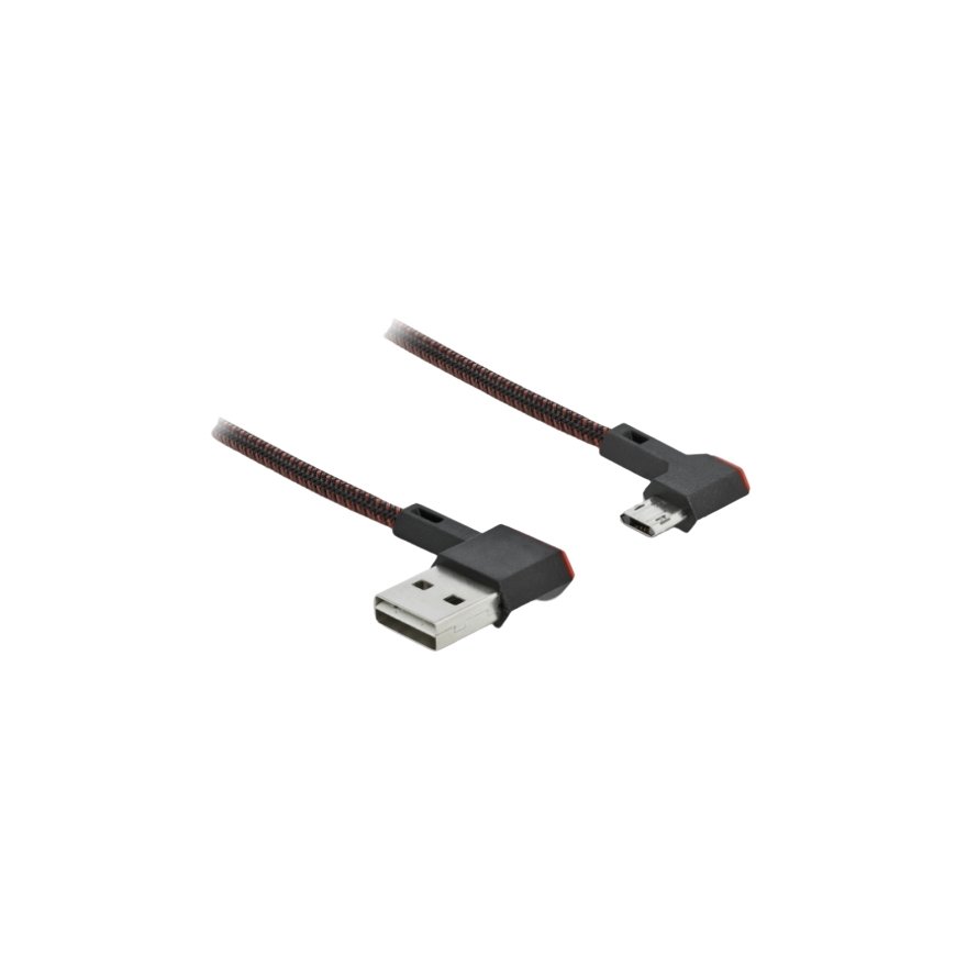 DeLOCK USB2 Kabel A-MicroB gewinkelt, 2m USB-kaapeli USB 2.0 USB A Micro-USB B musta