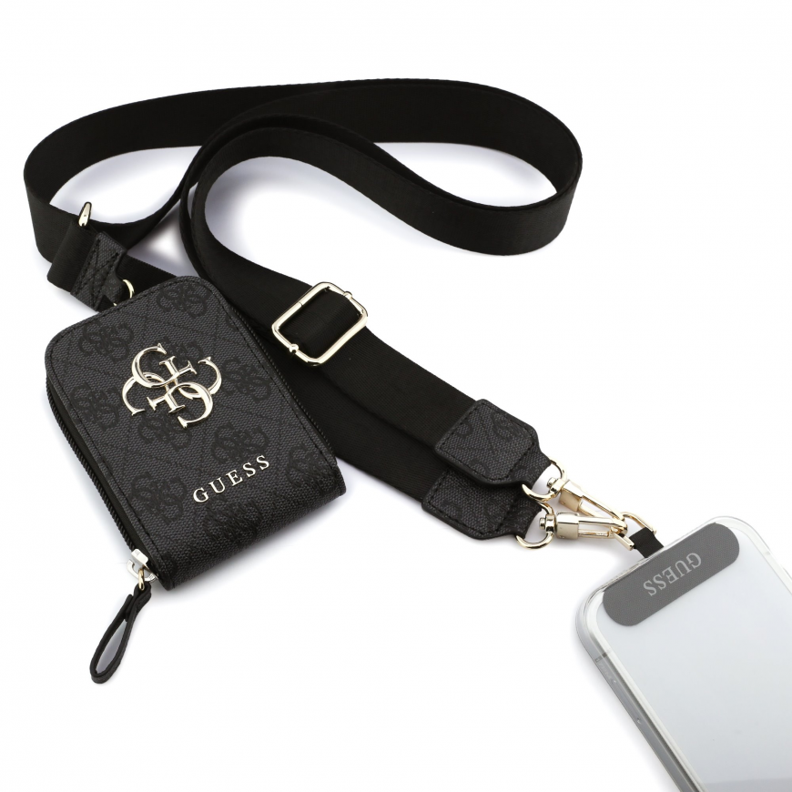Guess Crossbody Strap PU 4G Metal Logo + Purse Black – 4