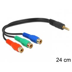 DeLOCK 62499 audiokaapeli 0,24 m 3.5mm 3 x RCA musta