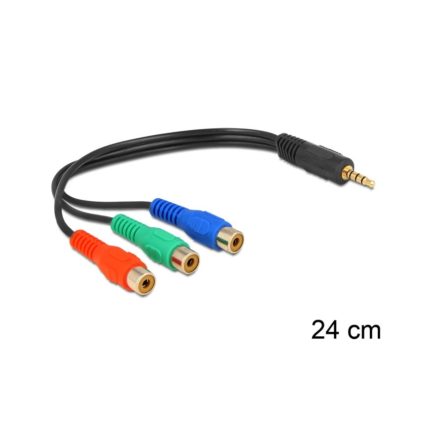 DeLOCK 62499 audio cable 0.24 m 3.5mm 3 x RCA Black