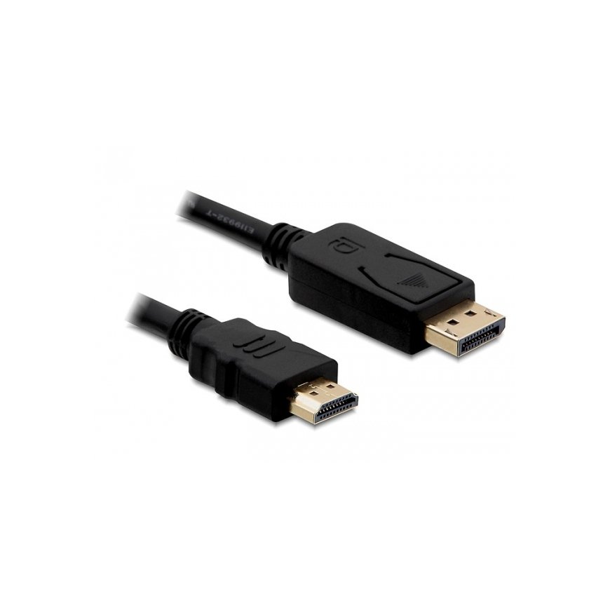 DeLOCK Displayport/HDMI, 1m HDMI Тип A (Стандарт) Черный