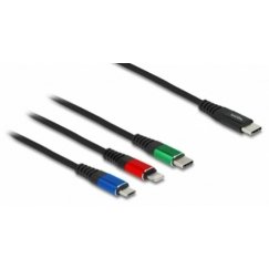 DeLOCK 86596 USB кабель USB 2.0 1 m USB C USB C/micro-USB B/Lightning Черный, Синий, Зеленый, Красный