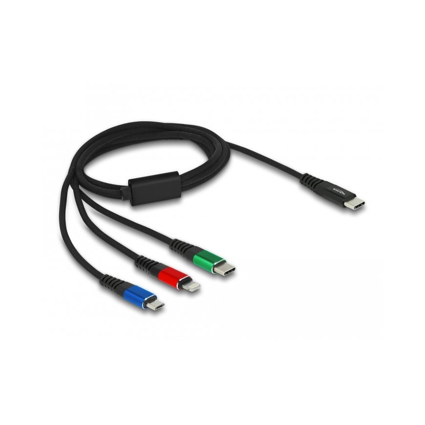DeLOCK USB Charging Cable 3 in 1 USB Type-C™ to Lightning™ / Micro USB / USB Type-C™ 1 m – 2
