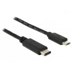 DeLOCK 83602 USB kabelis USB 2.0 1 m USB C Micro-USB B Melns