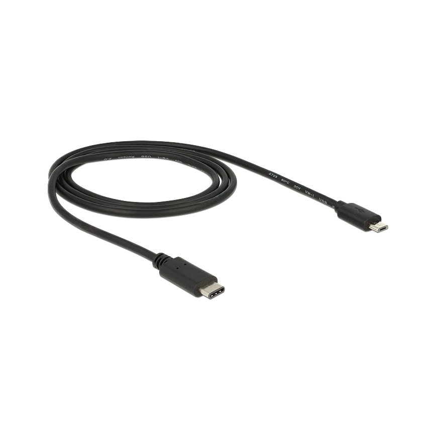 DeLOCK 83602 USB kabelis USB 2.0 1 m USB C Micro-USB B Melns – 2