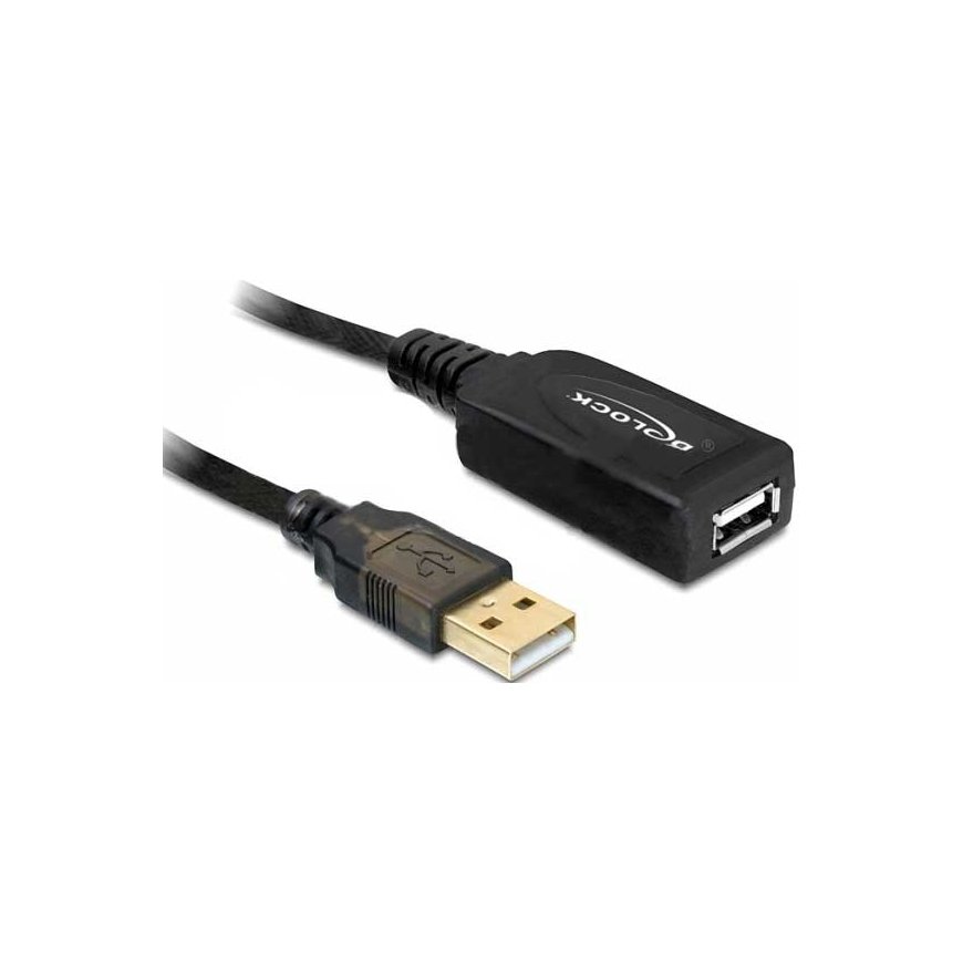 DeLOCK 20m USB 2.0 USB kabelis Melns