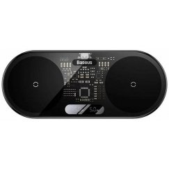 Baseus 2In1 20W Digital Led Display Austiņas, Austiņas, Viedtālrunis Melns USB Bezvadu lādēšana Iekštelpas