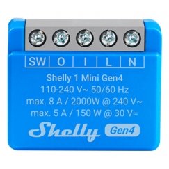 Shelly 1 Mini Gen4 Viedais slēdzis 1P Zils