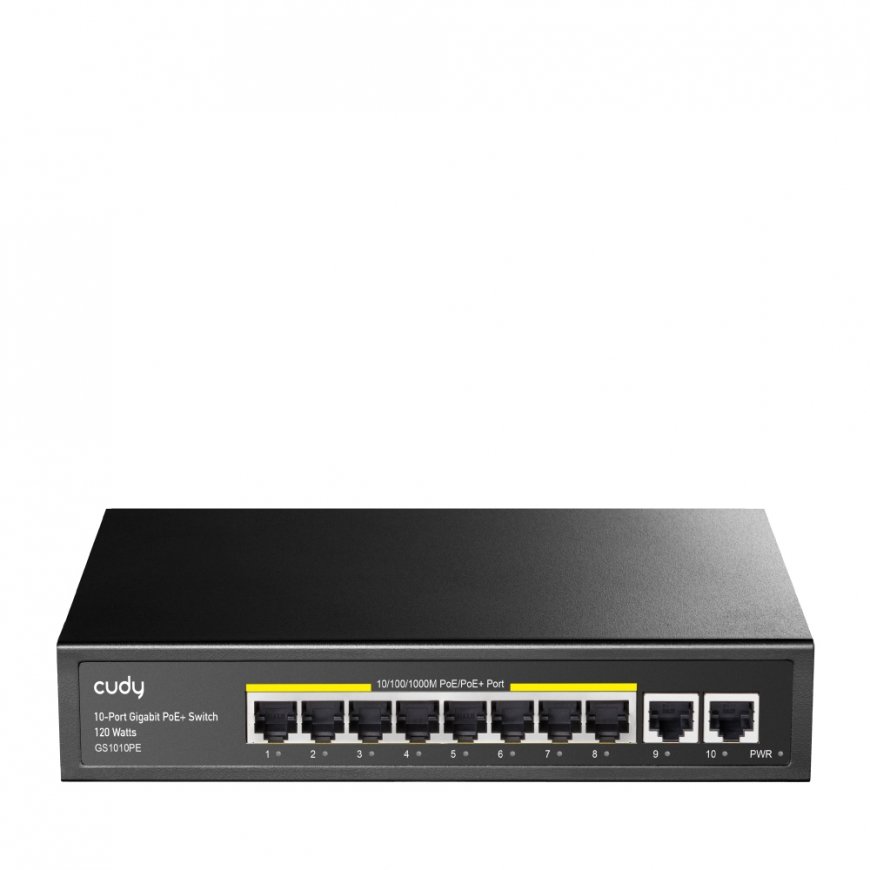 Cudy GS1010PE сетевой коммутатор Gigabit Ethernet (10/100/1000) Питание по Ethernet (PoE) Черный
