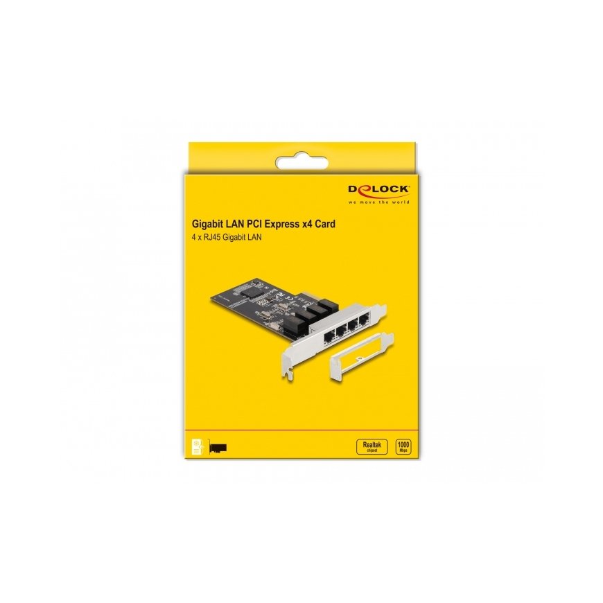 DeLOCK PCI Express x4 Card 4 x RJ45 Gigabit LAN RTL8111 – 5