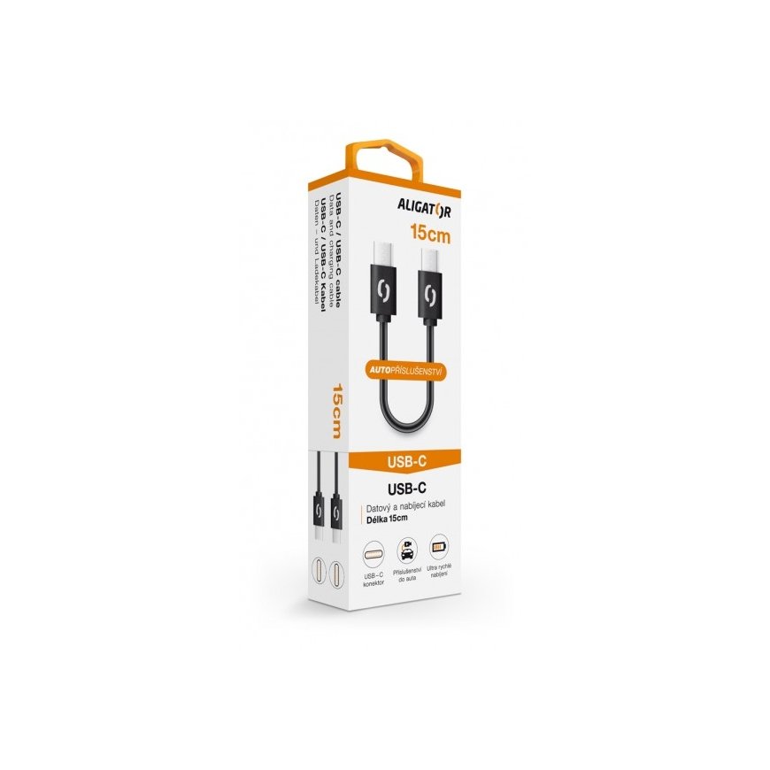 Aligator DATKP44 USB cable 0.15 m USB C Black