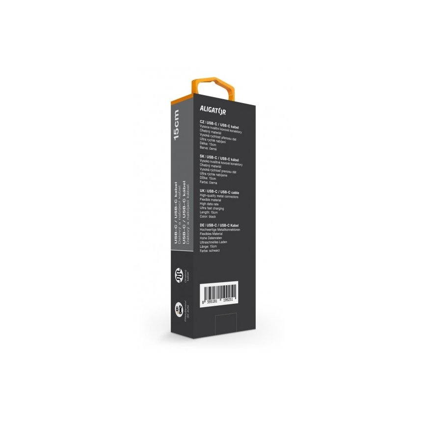 Aligator DATKP44 USB-kaabel 0,15 m USB C Must – 2