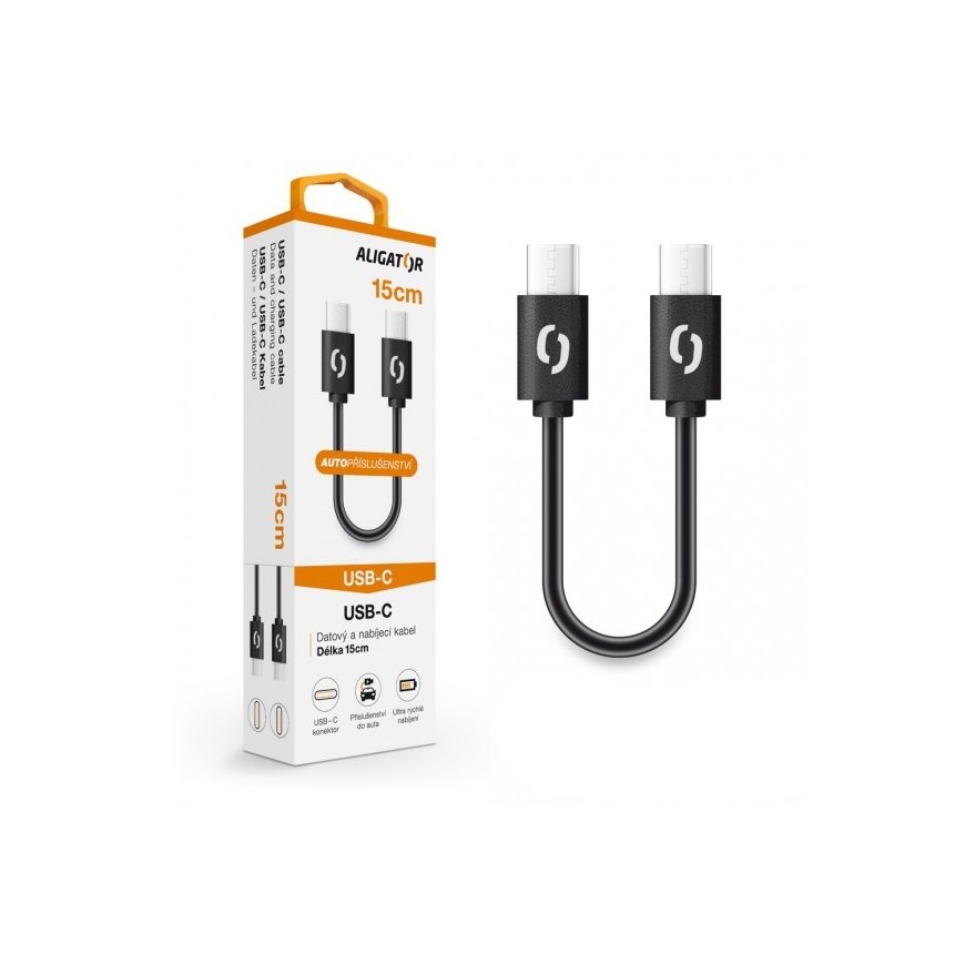 Aligator DATKP44 USB-kaapeli 0,15 m USB C musta – 3