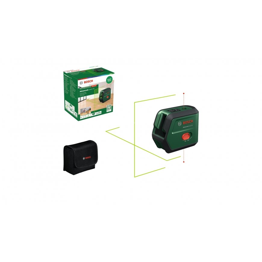 Bosch AdvancedLevel 2G Vienodo lygmens gulsčiukas 15 m – 2