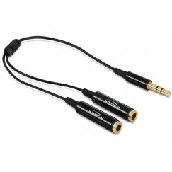 DeLOCK 65356 audiokaapeli 0,25 m 3.5mm 2 x 3.5mm musta