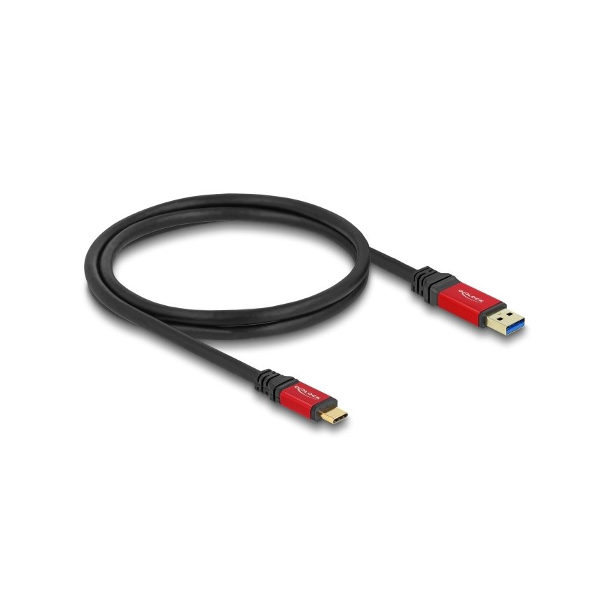 DeLOCK USB 10 Gbps Cable USB Type-A male to USB Type-C male 1 m red metal