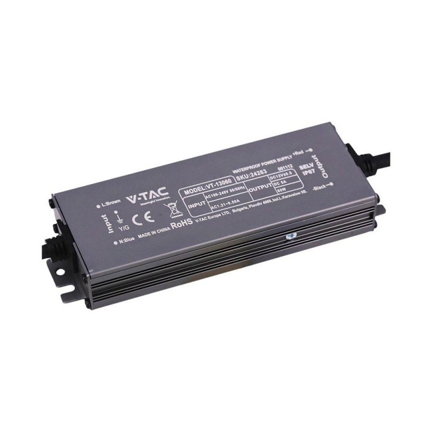 V-TAC LED hermētiskais barošanas avots SLIM