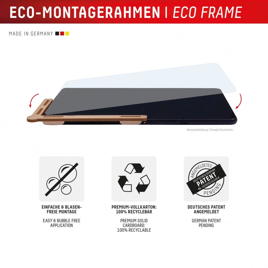 Displex Tablet Glass (9H) for Samsung Galaxy Tab S10 FE+, Eco Mounting Frame, unbreakable – 3