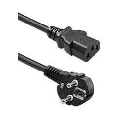 Qoltec Power Cable | angled SCHUKO plug CEE 7/7 (E/F) | IEC C13 | 3x0.75mm² | Pure copper Cu | 2m