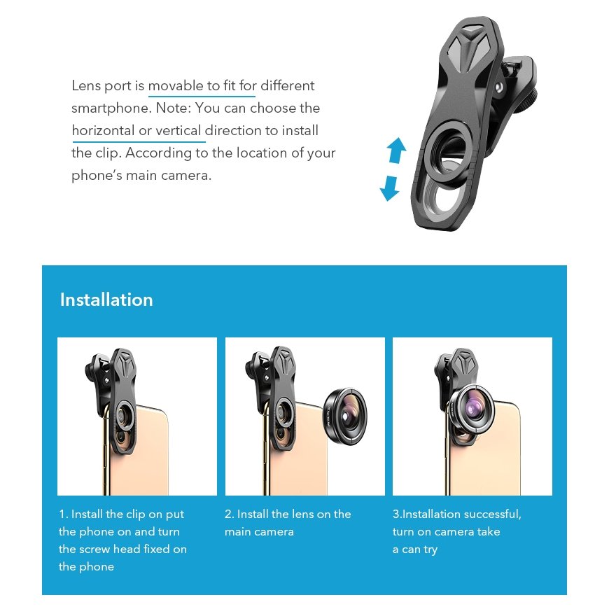 Camera - Apexel APL-HB170SW 170° Wide-Angle Optical Glass Clip-on Lens – 2