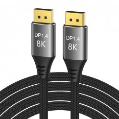 PremiumCord DisplayPort 1.4 ühenduskaabel 32.4Gbit/s, 8K eraldusvõime, metallist ja kullatud ühendused, 1.5m