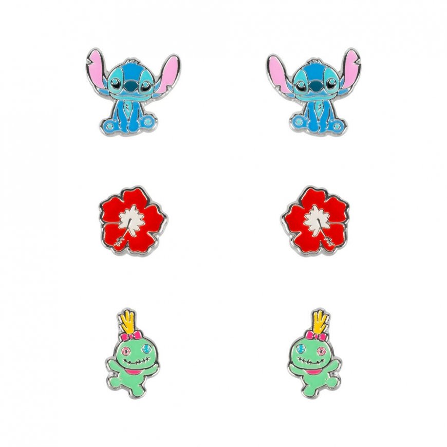 Peers Hardy Disney Stitch auskari komplekts - 3 pāri auskaru