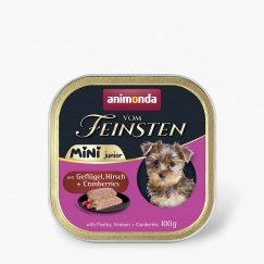 ANIMONDA Vom Feinsten Junior Mini Paukštiena su žvėriena ir spanguolėmis - drėgnas šunų maistas - 100g