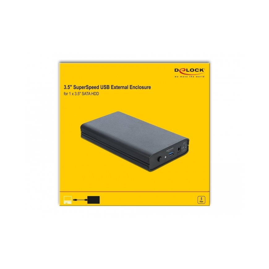 DeLOCK 42612 kõvakettaboks Must 3.5" – 4