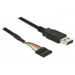 DeLOCK 1.8m USB2.0-A/TTL 6-p USB cable USB A Black