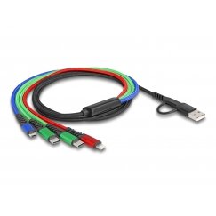 DeLOCK USB Charging Cable 4 in 1 USB Type-A + USB-C to Lightning / Micro USB / 2 x USB Type-C 1.20 m