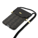 Lacoste PVC Blend Monogram Metal Logo Phone Pouch XL Brown Lacoste PVC Blend Monogram Metal Logo Phone Pouch XL Brown