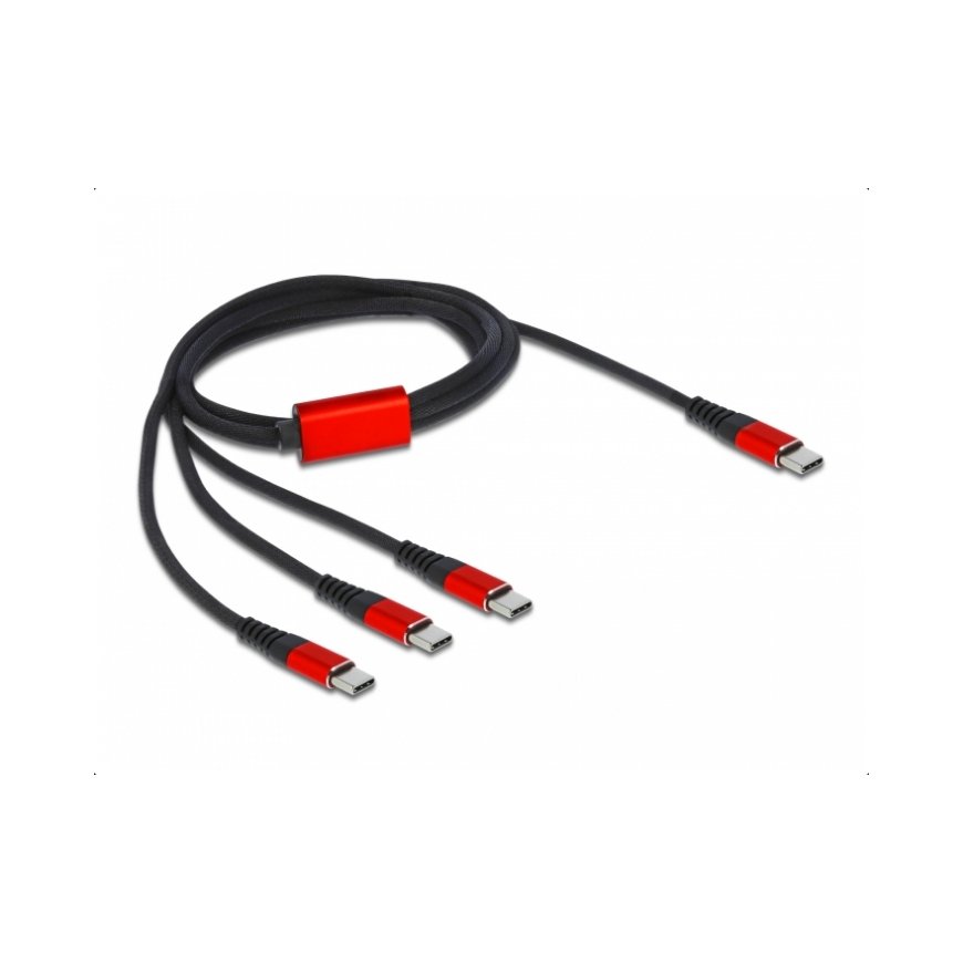 DeLOCK 86713 USB кабель USB 2.0 1 m USB C Черный, Красный