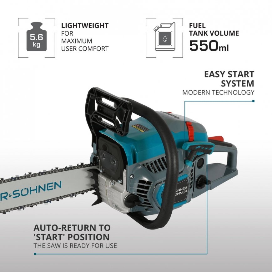 Könner & Söhnen KS CS31G-16 chainsaw 2300 W 3000 RPM Black, Blue, Grey, Red – 4